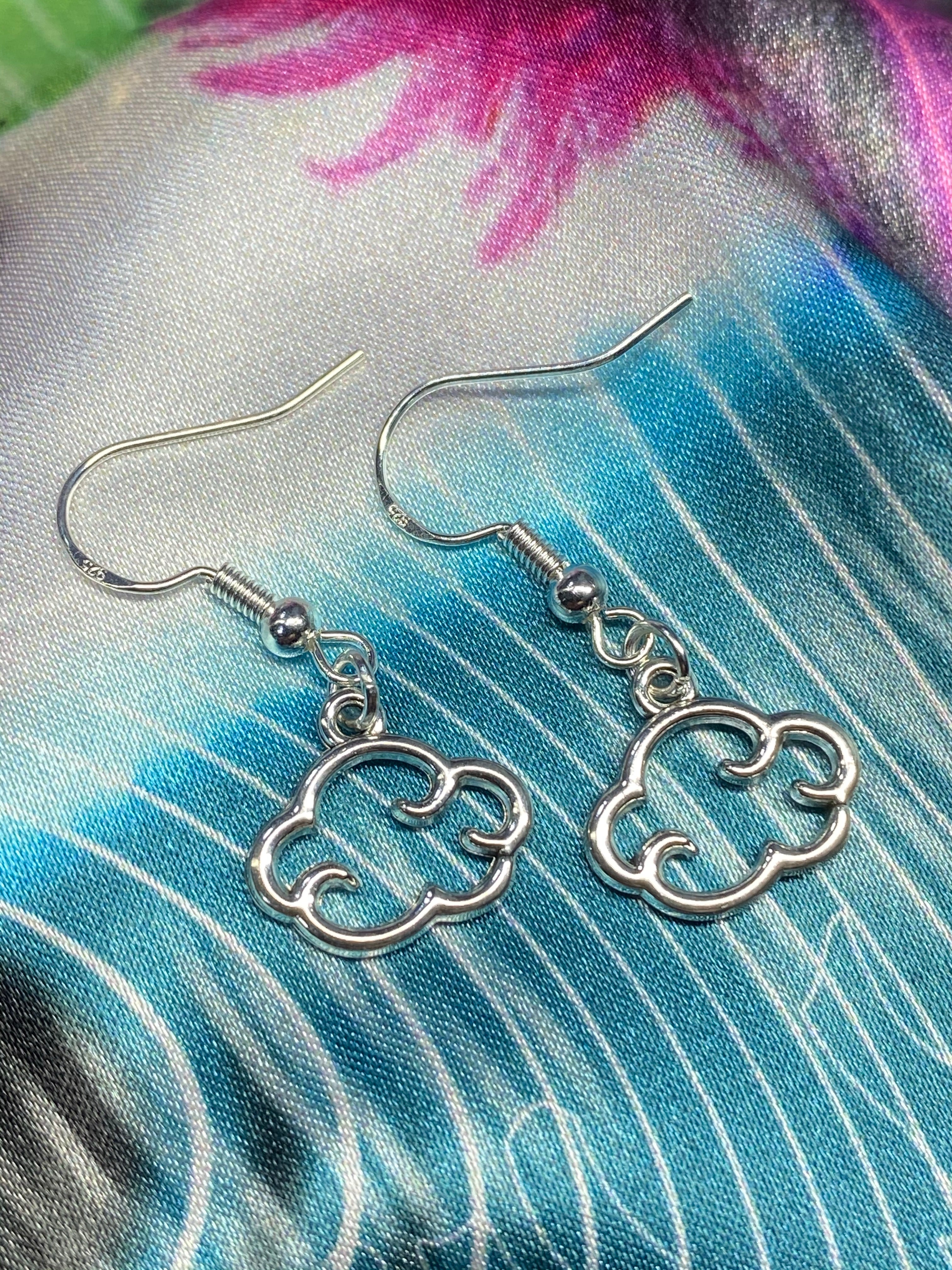 Silver cloud earrings