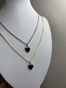 brown heart necklace