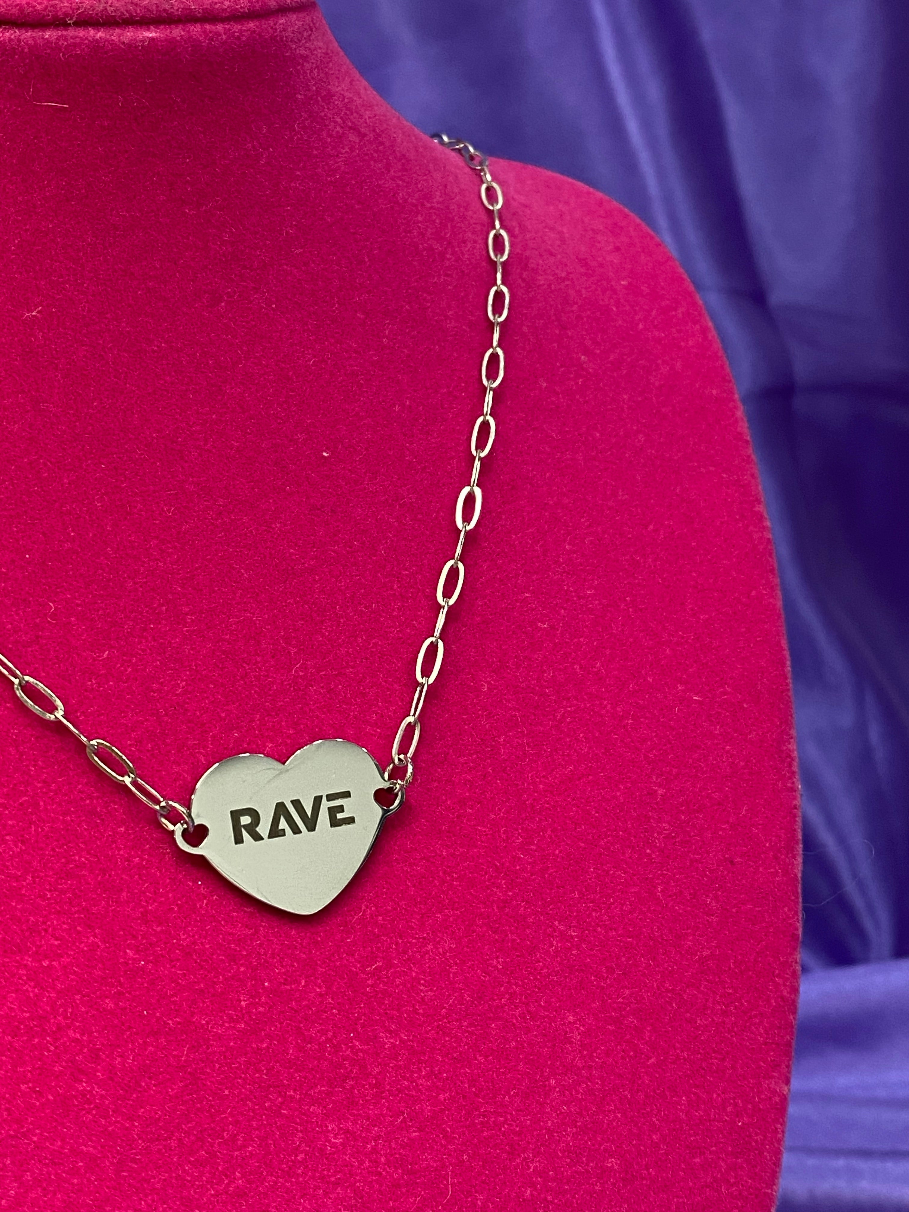 ‘Rave’ engraved necklace✌🏽