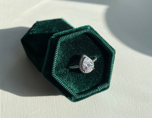 Teardrop diamond ring