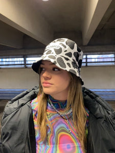 Cow print ‘ROBBED’ bucket hat🐮