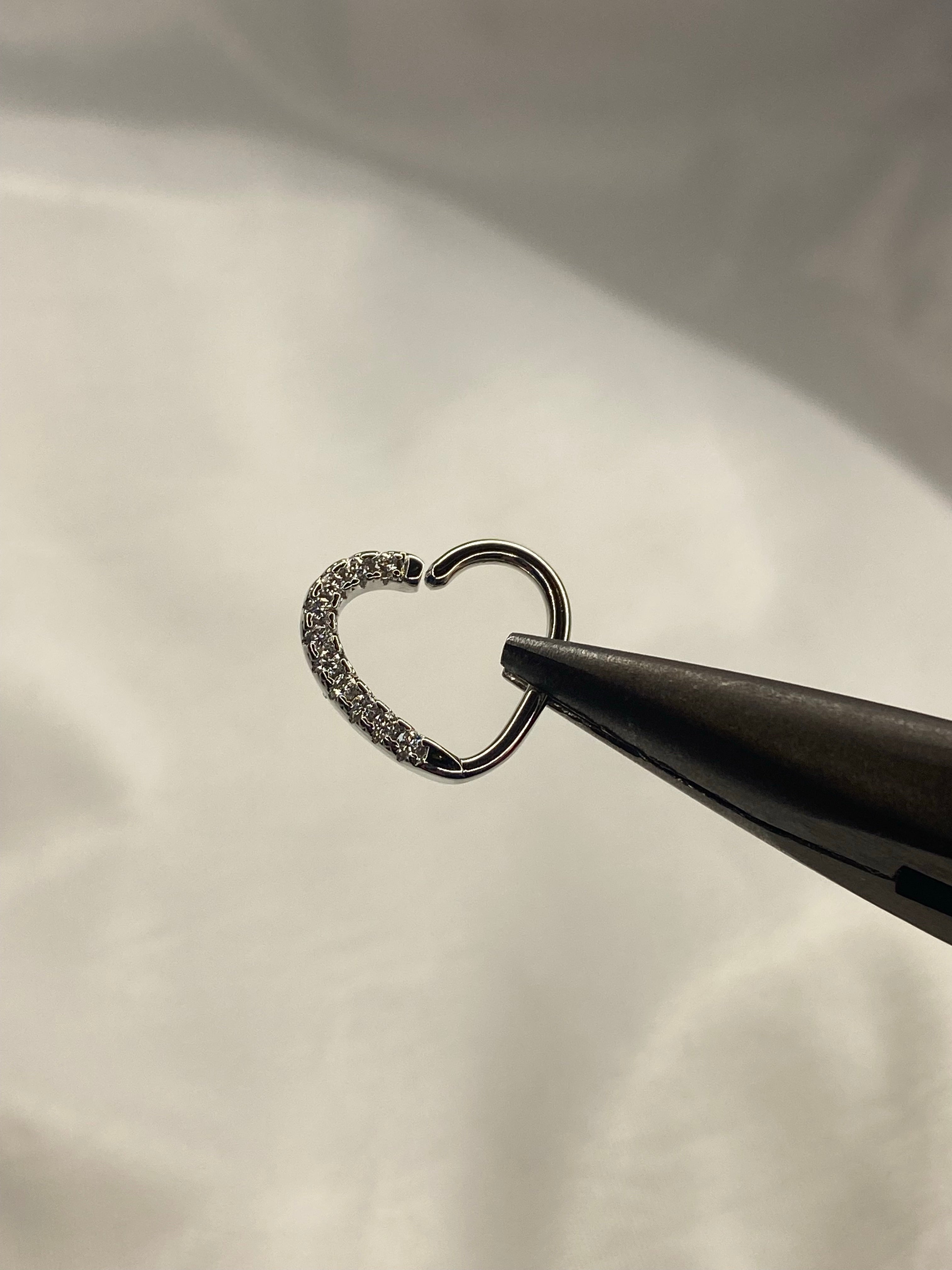 Heart bendable piercing hoop